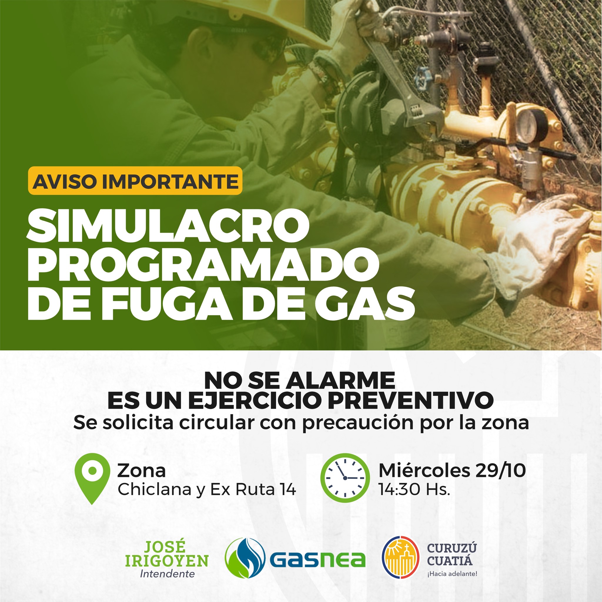 Simulacro de Rotura de cañería de Gas